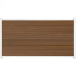 Hot C-Wood Schutting composiet co-extrusie Como teak met wit aluminium kader (180 x 90 cm)
