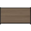 Online C-Wood Schutting composiet co-extrusie Garda vergrijsd bruin met zwart alu kader (180 x 90 cm)
