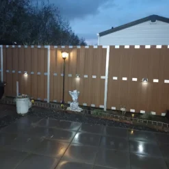 C-Wood Schutting set composiet Stijl bruin met blank aluminium frame (9,41 meter)