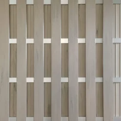 Hot C-Wood Schutting set composiet Bari steengrijs gevlamd met blank aluminium frame (7,54 meter)