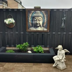 Hot C-Wood Schutting set composiet Capri antraciet met antraciet aluminium frame (5,67 meter)