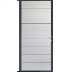 C-Wood Tuindeur aluminium antraciet frame Modular - composiet wit (90 x 200 cm)