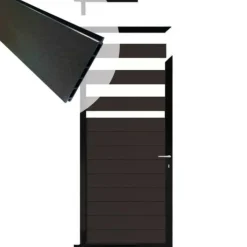 Online C-Wood Tuindeur aluminium zwart frame Mix & Match - composiet antraciet (90 x 180 cm)