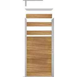 Hot C-Wood Tuindeur aluminium blank frame Mix & Match - hardhout Ipé (90 x 180 cm)