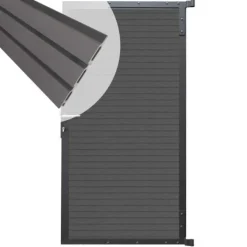 Clearance C-Wood Tuindeur aluminium antraciet frame Rhombus Triple - composiet rock grey (90 x 180 cm)