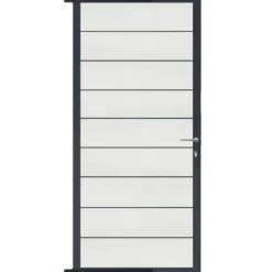 New C-Wood Tuindeur aluminium antraciet frame Modular - composiet co-ex wit (90 x 200 cm)