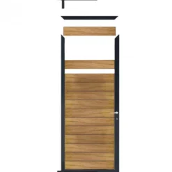 New C-Wood Tuindeur aluminium antraciet frame Mix & Match - hardhout Ipé (90 x 200 cm)