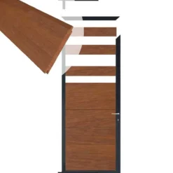 Hot C-Wood Tuindeur aluminium antraciet frame Mix & Match - hardhout Bamboe (90 x 200 cm)