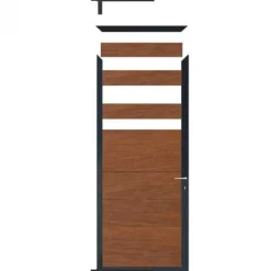 Hot C-Wood Tuindeur aluminium antraciet frame Mix & Match - hardhout Bamboe (90 x 200 cm)