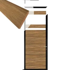 Clearance C-Wood Tuindeur aluminium zwart frame Mix & Match - hardhout Thermo Fraké (90 x 200 cm)