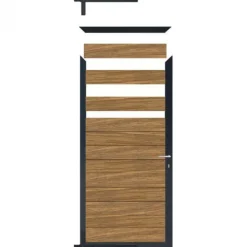 Sale C-Wood Tuindeur aluminium antraciet frame Mix & Match - hardhout Thermo Fraké (90 x 180 cm)