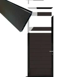 New C-Wood Tuindeur aluminium zwart frame Mix & Match - composiet antraciet (90 x 200 cm)