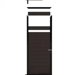 New C-Wood Tuindeur aluminium zwart frame Mix & Match - composiet antraciet (90 x 200 cm)