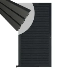 Discount C-Wood Tuindeur aluminium zwart frame Rhombus Triple - composiet antraciet (90 x 180 cm)