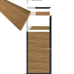 C-Wood Tuindeur aluminium antraciet frame Mix & Match - hardhout Thermo Fraké (90 x 200 cm)