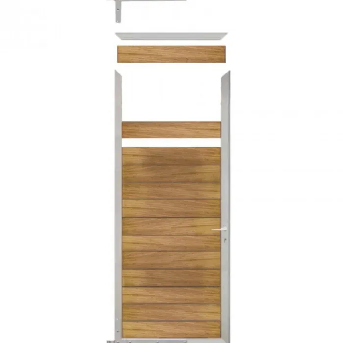 New C-Wood Tuindeur aluminium blank frame Mix & Match - hardhout Ipé (90 x 200 cm)