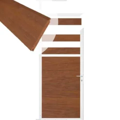 C-Wood Tuindeur aluminium wit frame Mix & Match - hardhout Bamboe (90 x 180 cm)