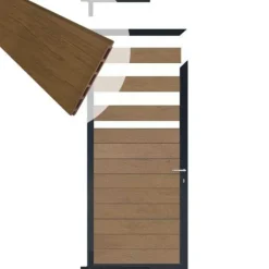 New C-Wood Tuindeur aluminium antraciet frame Mix & Match - composiet bruin gevlamd (90 x 180 cm)