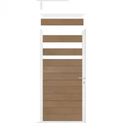 Best C-Wood Tuindeur aluminium wit frame Mix & Match - composiet bruin gevlamd (90 x 180 cm)