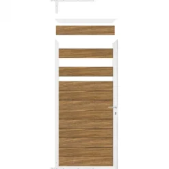 Sale C-Wood Tuindeur aluminium wit frame Mix & Match - hardhout Thermo Fraké (90 x 180 cm)