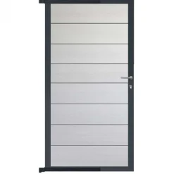 C-Wood Tuindeur aluminium antraciet frame Modular - composiet wit (90 x 180 cm)