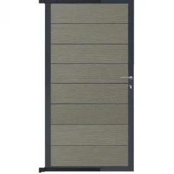 Discount C-Wood Tuindeur aluminium antraciet frame Modular - composiet co-ex grijs (90 x 180 cm)