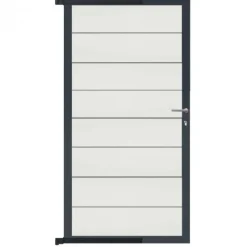 Clearance C-Wood Tuindeur aluminium antraciet frame Modular - composiet co-ex wit (90 x 180 cm)