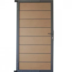 Clearance C-Wood Tuindeur aluminium antraciet frame Modular - composiet teak (90 x 180 cm)