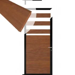 C-Wood Tuindeur aluminium zwart frame Mix & Match - hardhout Bamboe (90 x 180 cm)