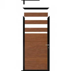 C-Wood Tuindeur aluminium zwart frame Mix & Match - hardhout Bamboe (90 x 180 cm)