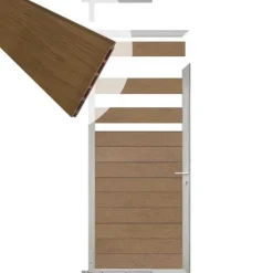 Online C-Wood Tuindeur aluminium blank frame Mix & Match - composiet bruin gevlamd (90 x 180 cm)