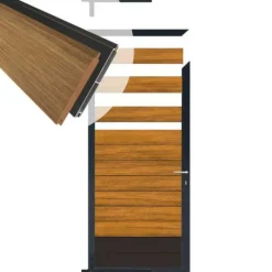 C-Wood Tuindeur aluminium antraciet frame Mix & Match - hardhout Thermo Fraké / alu antraciet (90 x 180 cm)