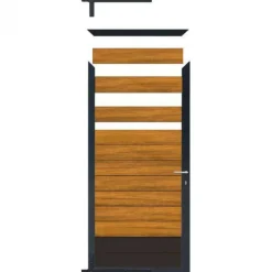 C-Wood Tuindeur aluminium antraciet frame Mix & Match - hardhout Thermo Fraké / alu antraciet (90 x 180 cm)