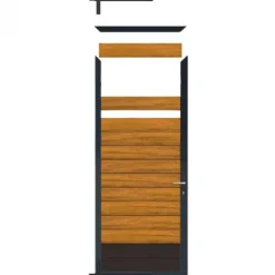 C-Wood Tuindeur aluminium antraciet frame Mix & Match - hardhout Thermo Fraké / alu antraciet (90 x 200 cm)