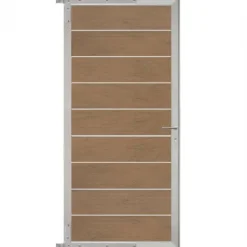 Sale C-Wood Tuindeur aluminium blank frame Modular - composiet bruin gevlamd (90 x 200 cm)