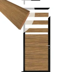 Clearance C-Wood Tuindeur aluminium zwart frame Mix & Match - hardhout Thermo Fraké (90 x 180 cm)