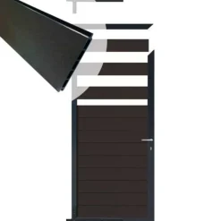 Outlet C-Wood Tuindeur aluminium antraciet frame Mix & Match - composiet antraciet (90 x 180 cm)