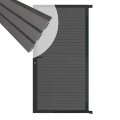 Online C-Wood Tuindeur aluminium zwart frame Rhombus Triple - composiet rock grey (90 x 180 cm)