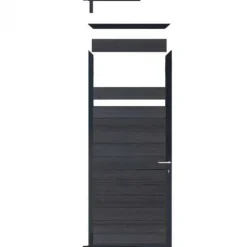 Outlet C-Wood Tuindeur composiet Garda antraciet met antraciet alu kader (90 x 200 cm)