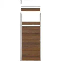 Online C-Wood Tuindeur composiet Garda teak met blank alu kader (90 x 200 cm)