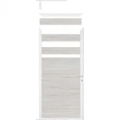 C-Wood Tuindeur composiet Garda beige met wit alu kader (90 x 180 cm)