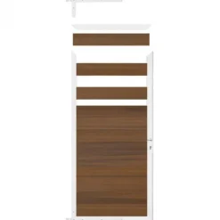 Online C-Wood Tuindeur composiet Garda teak met wit alu kader (90 x 180 cm)