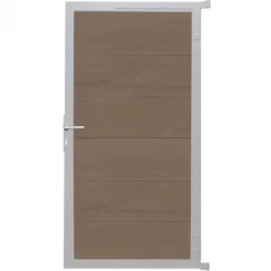 Sale C-Wood Tuindeur composiet Como vergrijsd bruin met blank alu kader (90 x 180 cm)