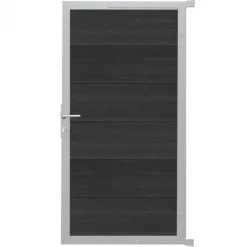 Outlet C-Wood Tuindeur composiet Como antraciet met blank alu kader (90 x 180 cm)