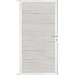 Online C-Wood Tuindeur composiet Como beige met wit alu kader (90 x 180 cm)