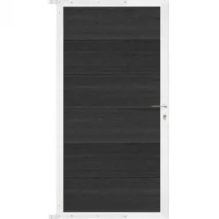 Discount C-Wood Tuindeur composiet Como antraciet met wit alu kader (90 x 180 cm)