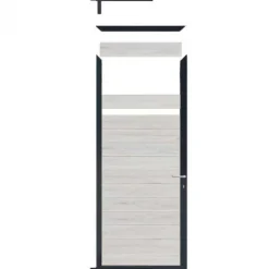 Discount C-Wood Tuindeur composiet Garda beige met antraciet alu kader (90 x 200 cm)