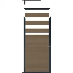 Sale C-Wood Tuindeur composiet Garda vergrijsd bruin met antraciet alu kader (90 x 180 cm)