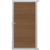 Discount C-Wood Tuindeur composiet Como teak met blank alu kader (90 x 180 cm)