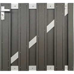 Clearance C-Wood Tuinhek met poort set composiet Stijl antraciet met blank aluminium frame (4,88 mtr)